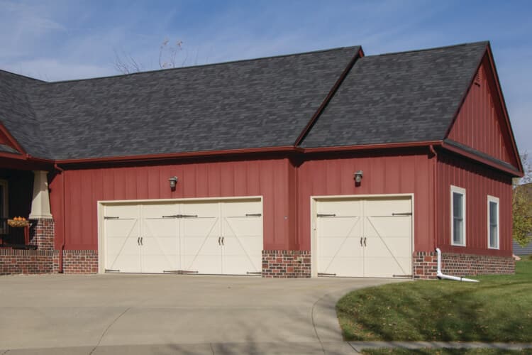 Our Courtyard Collection Features the Design of the Carriage House Garage Door
