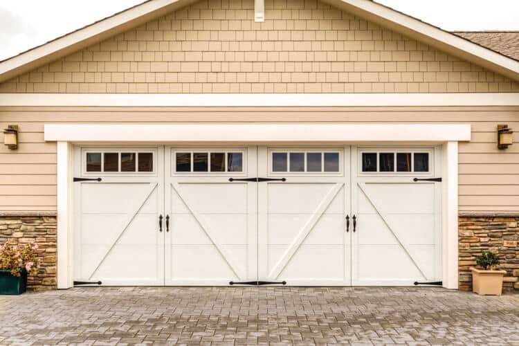 The Courtyard Garage Door with Carriage House Style and Limited Lifetime Warranty